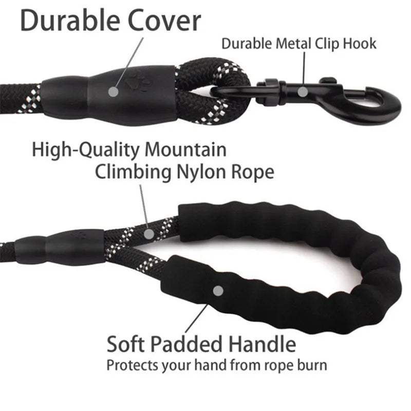 Reflective Strong Dog Lead 1.5/2.0/3.0m