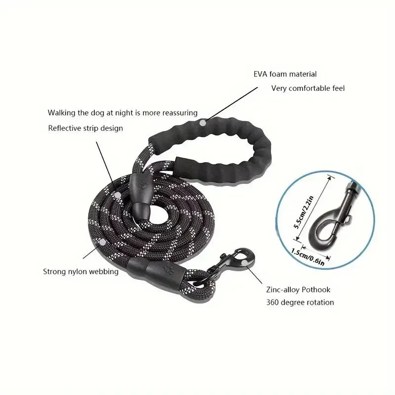 Reflective Strong Dog Lead 1.5/2.0/3.0m