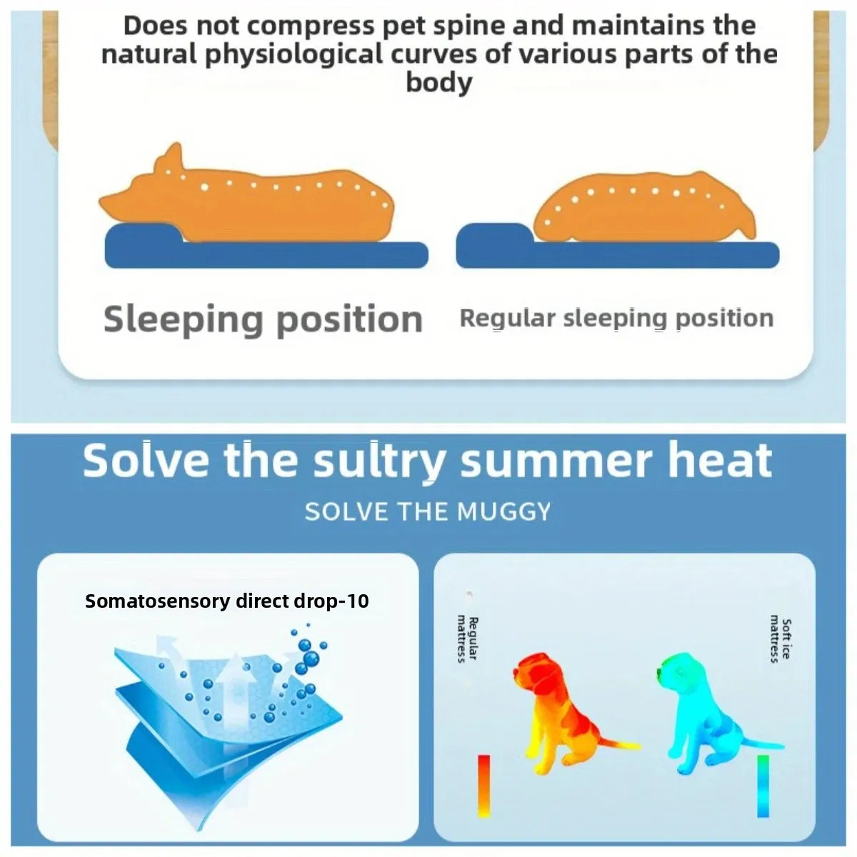 Pet Cooling Mat with Pillow